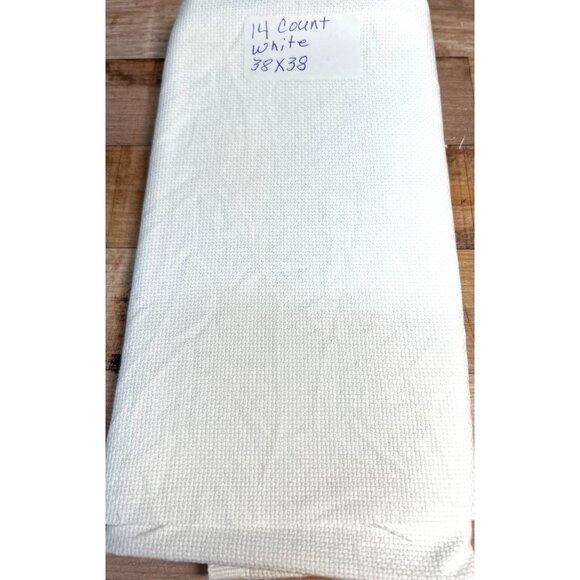 14 Count White Aida Cloth 38x38 Inches Cross Stitch Fabric - Picture 1 of 2